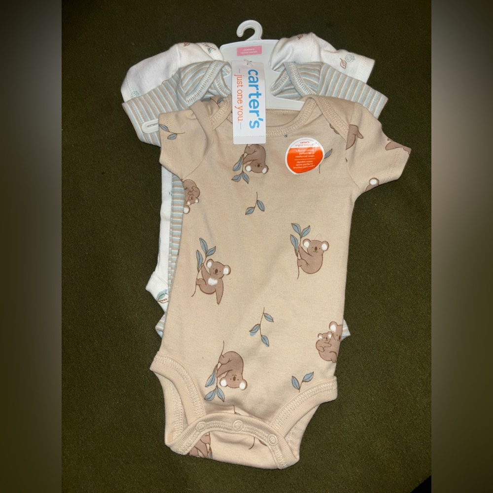 Carter's Tan and White Koala Baby Bodysuit Set
